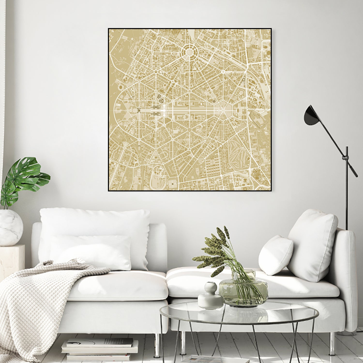 New Delhi map gold by Javier Ruiz on GIANT ART - yellow digital drawing