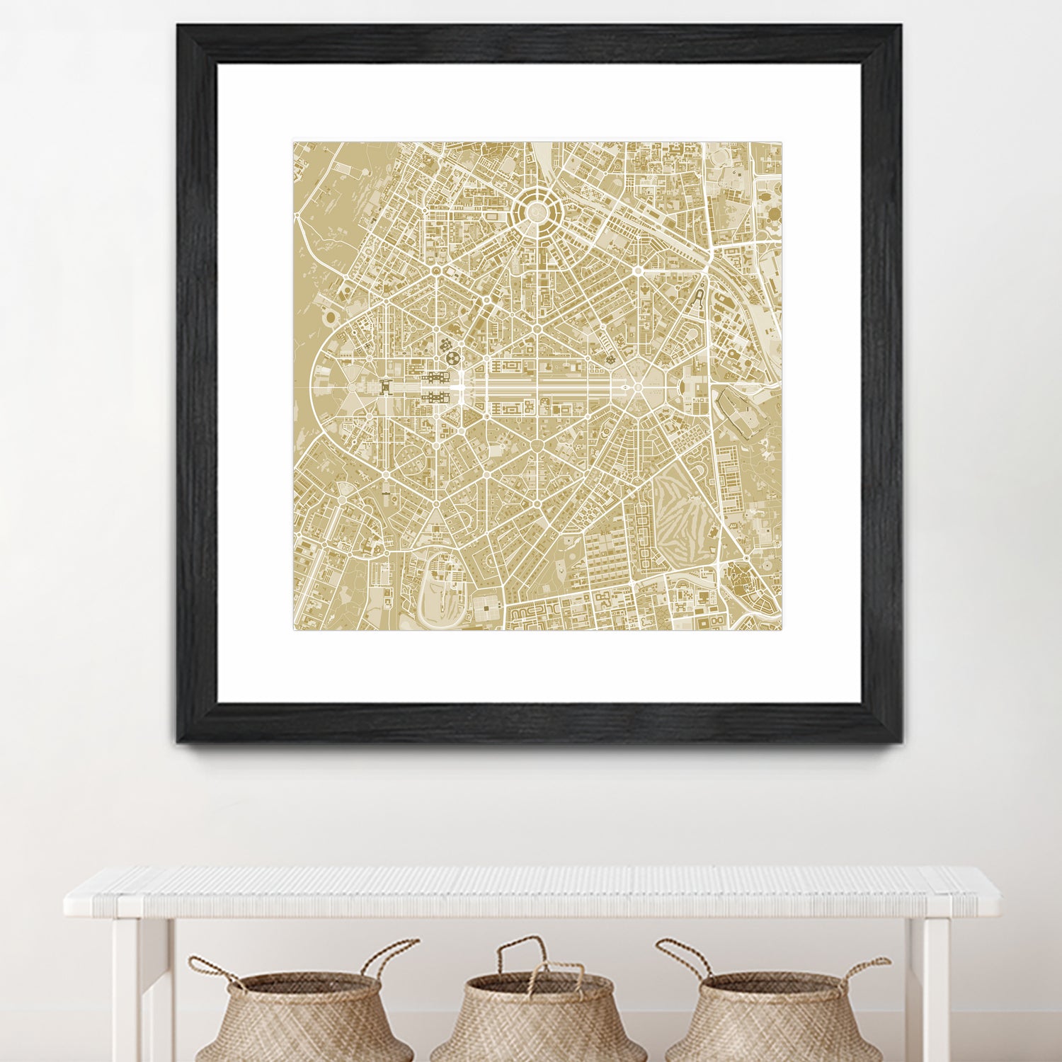 New Delhi map gold by Javier Ruiz on GIANT ART - yellow digital drawing