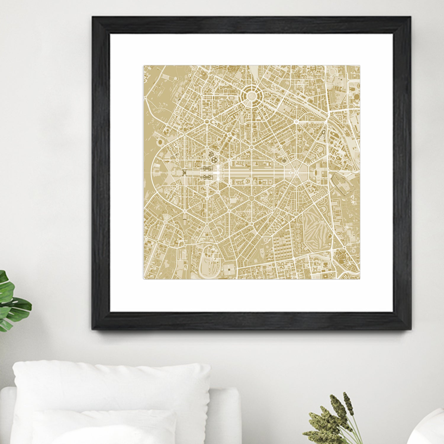 New Delhi map gold by Javier Ruiz on GIANT ART - yellow digital drawing