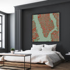 New York city map pop by Javier Ruiz on GIANT ART - green digital drawing