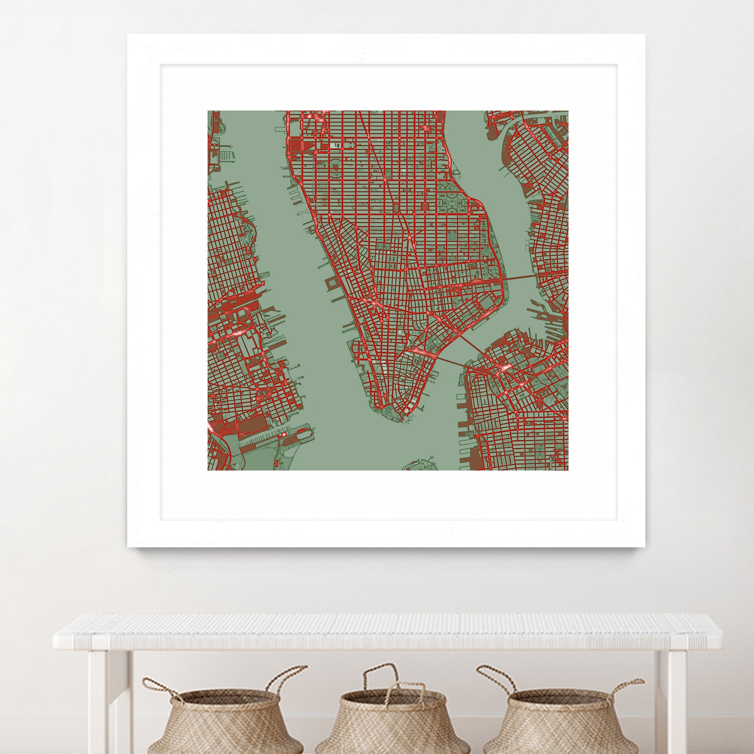 New York city map pop by Javier Ruiz on GIANT ART - green digital drawing