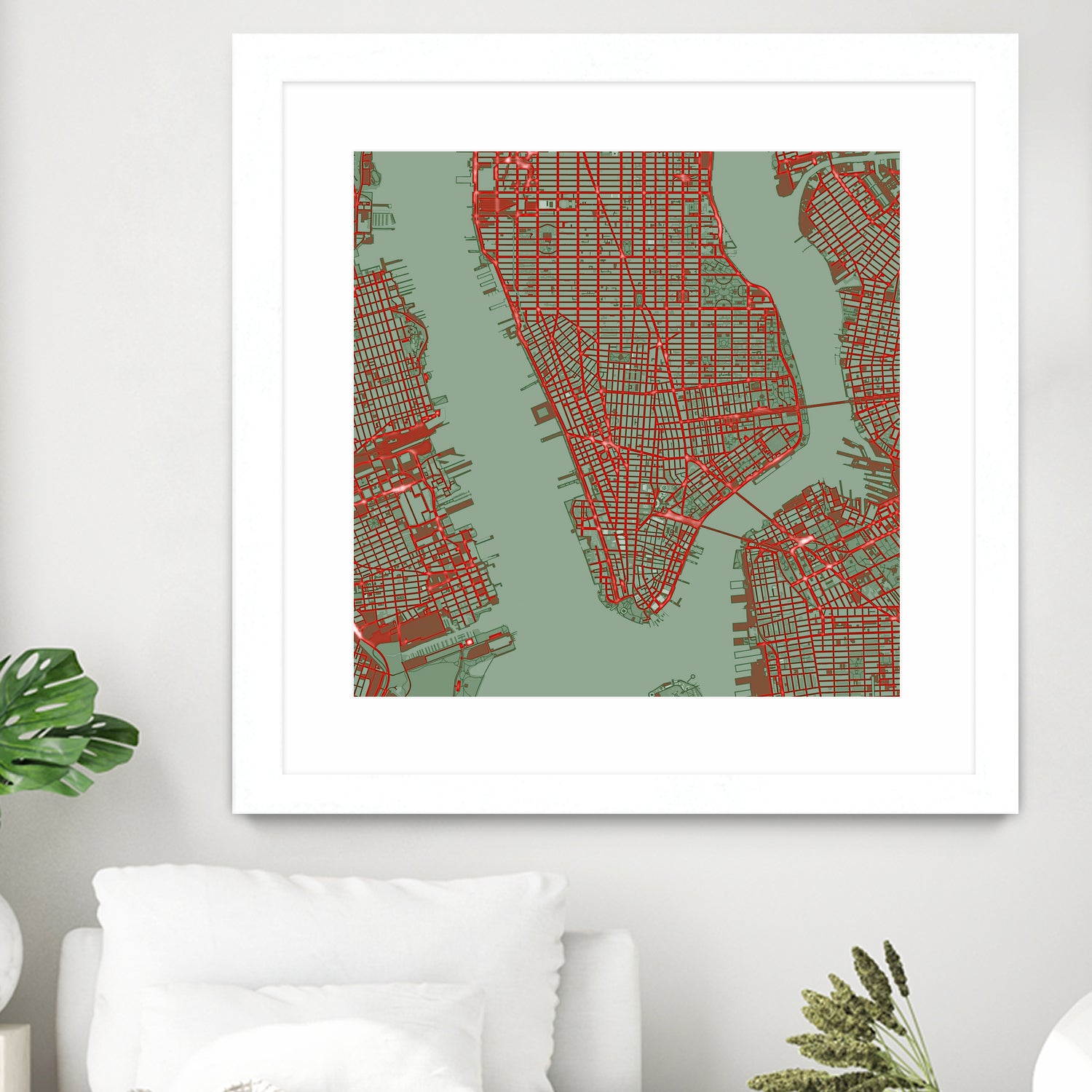 New York city map pop by Javier Ruiz on GIANT ART - green digital drawing