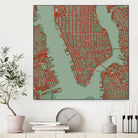 New York city map pop by Javier Ruiz on GIANT ART - green digital drawing