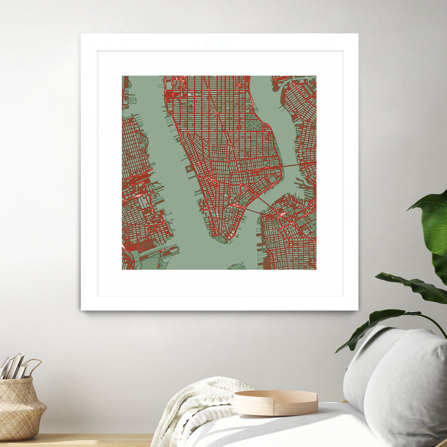 New York city map pop by Javier Ruiz on GIANT ART - green digital drawing