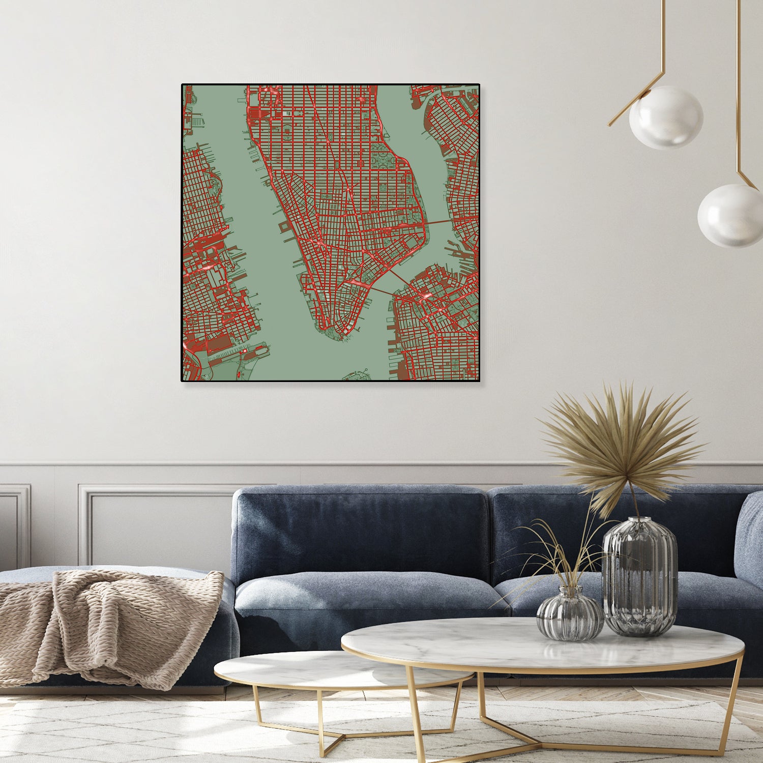 New York city map pop by Javier Ruiz on GIANT ART - green digital drawing