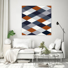 Navy Rust Geometry VIIB by Blerta Karahoda on GIANT ART - blue digital drawing