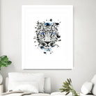 Leopard with blue eyes by Jurijs Permanickis on GIANT ART - white digital painting