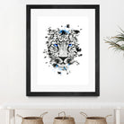 Leopard with blue eyes by Jurijs Permanickis on GIANT ART - white digital painting