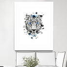 Leopard with blue eyes by Jurijs Permanickis on GIANT ART - white digital painting