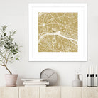 Paris city map gold by Javier Ruiz on GIANT ART - brown digital drawing