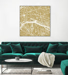 Paris city map gold by Javier Ruiz on GIANT ART - brown digital drawing