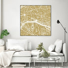 Paris city map gold by Javier Ruiz on GIANT ART - brown digital drawing