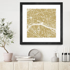 Paris city map gold by Javier Ruiz on GIANT ART - brown digital drawing