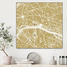 Paris city map gold by Javier Ruiz on GIANT ART - brown digital drawing