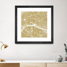 Paris city map gold by Javier Ruiz on GIANT ART - brown digital drawing