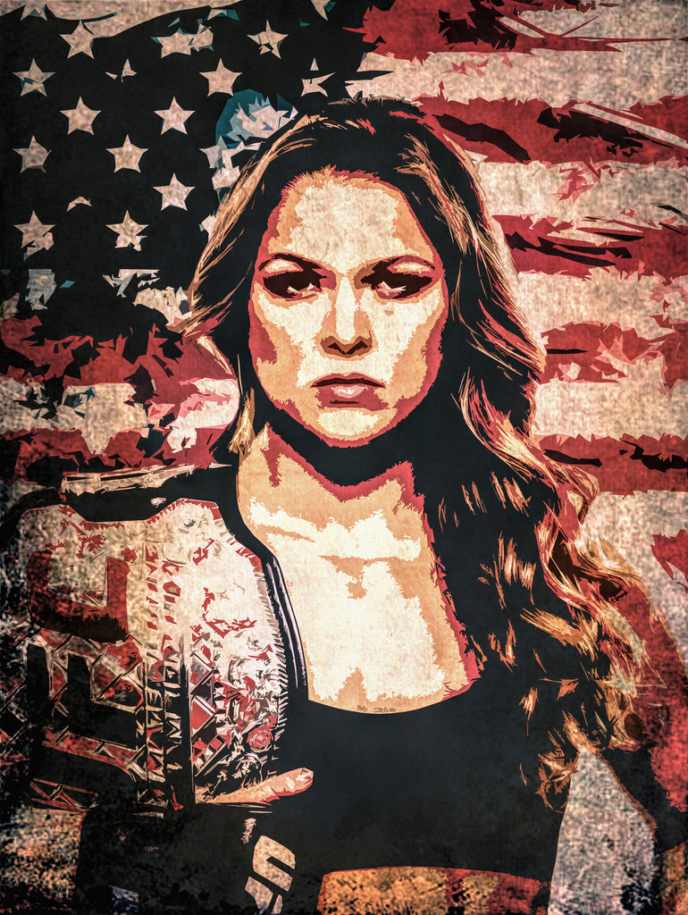 Ronda Rousey by Jurijs Permanickis on GIANT ART - red digital painting