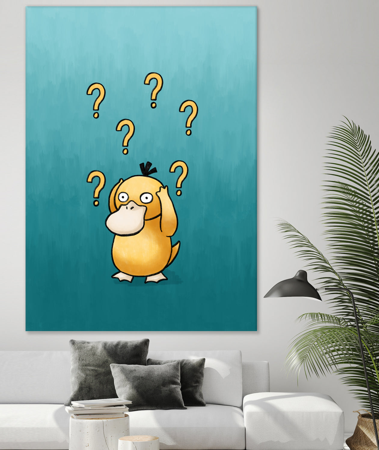 Psyduck confused by Massive Magpie on GIANT ART - blue digital painting