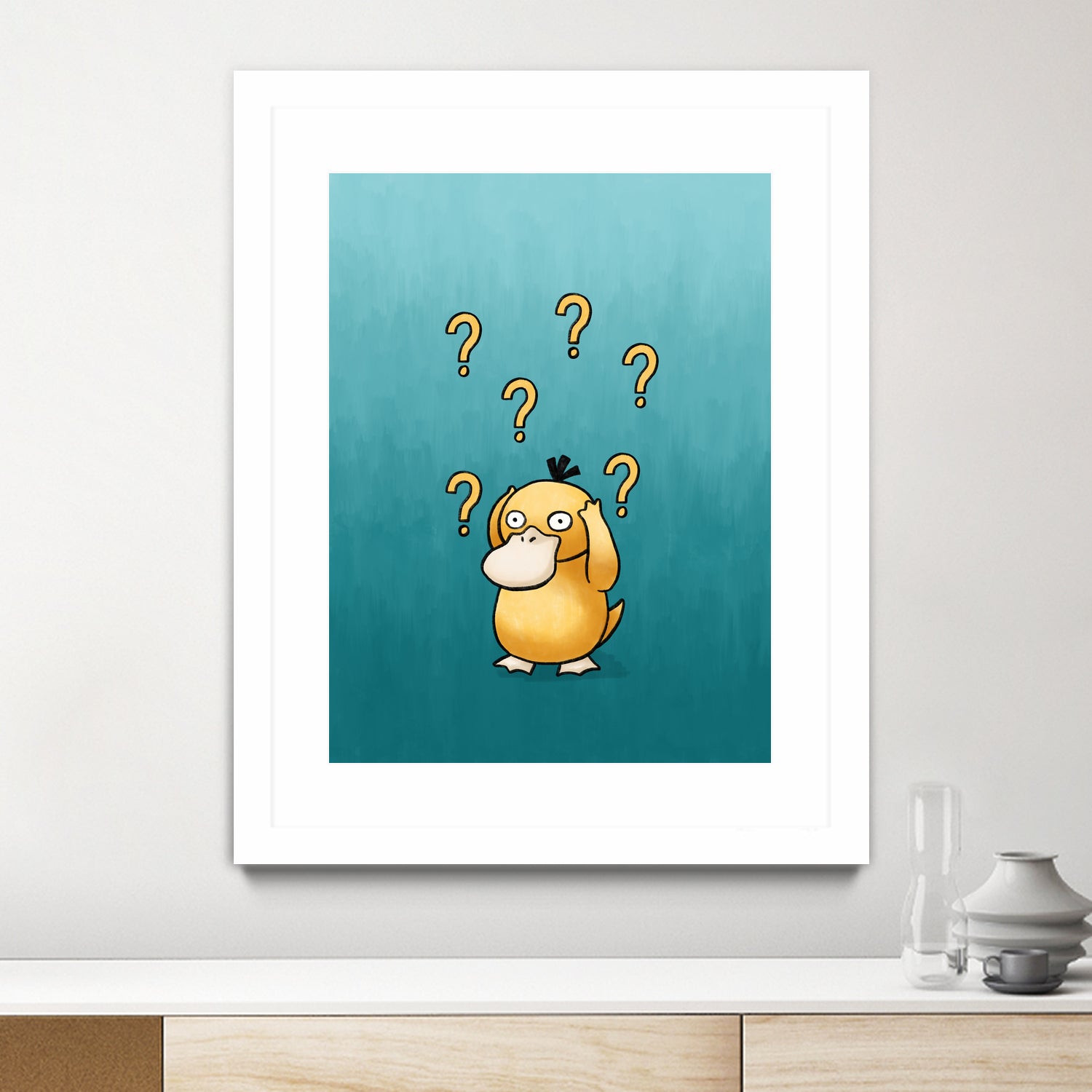 Psyduck confused by Massive Magpie on GIANT ART - blue digital painting