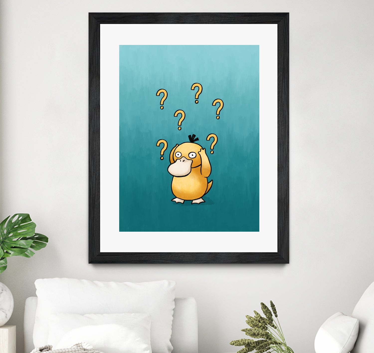 Psyduck confused by Massive Magpie on GIANT ART - blue digital painting