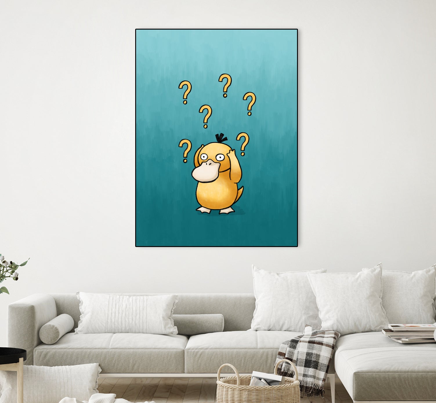 Psyduck confused by Massive Magpie on GIANT ART - blue digital painting