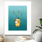 Psyduck confused by Massive Magpie on GIANT ART - blue digital painting