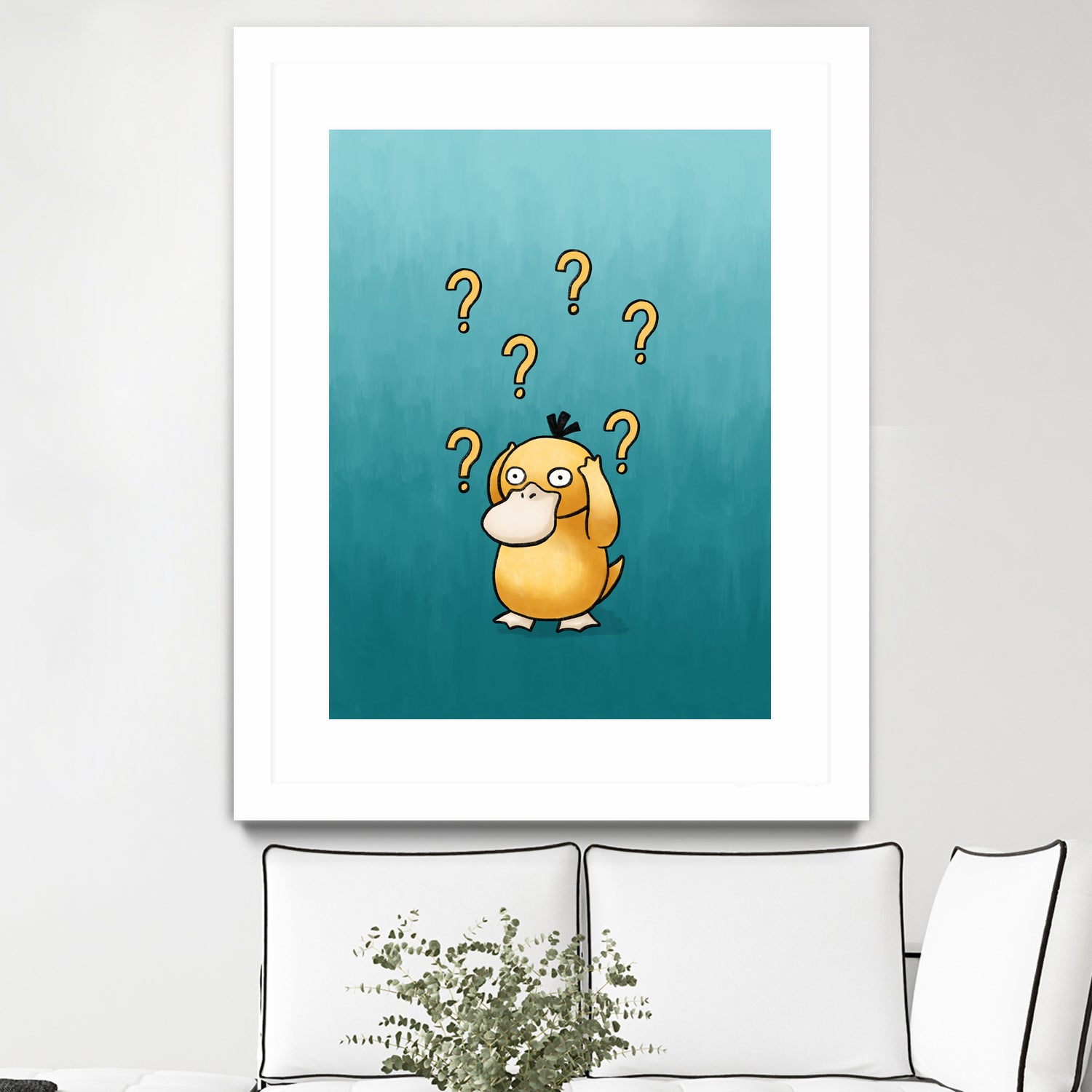 Psyduck confused by Massive Magpie on GIANT ART - blue digital painting