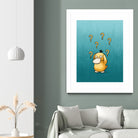 Psyduck confused by Massive Magpie on GIANT ART - blue digital painting