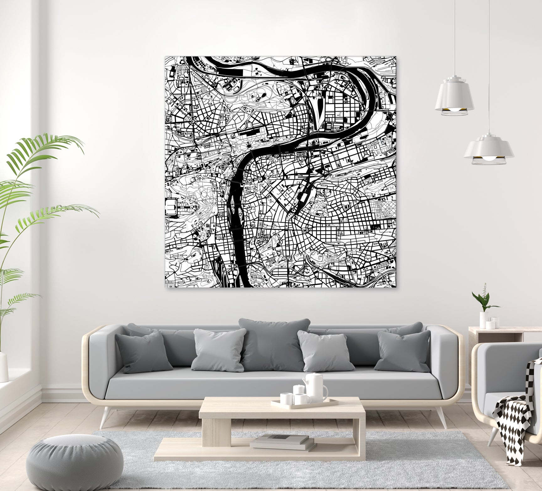 Prague map white by Javier Ruiz on GIANT ART - white digital drawing