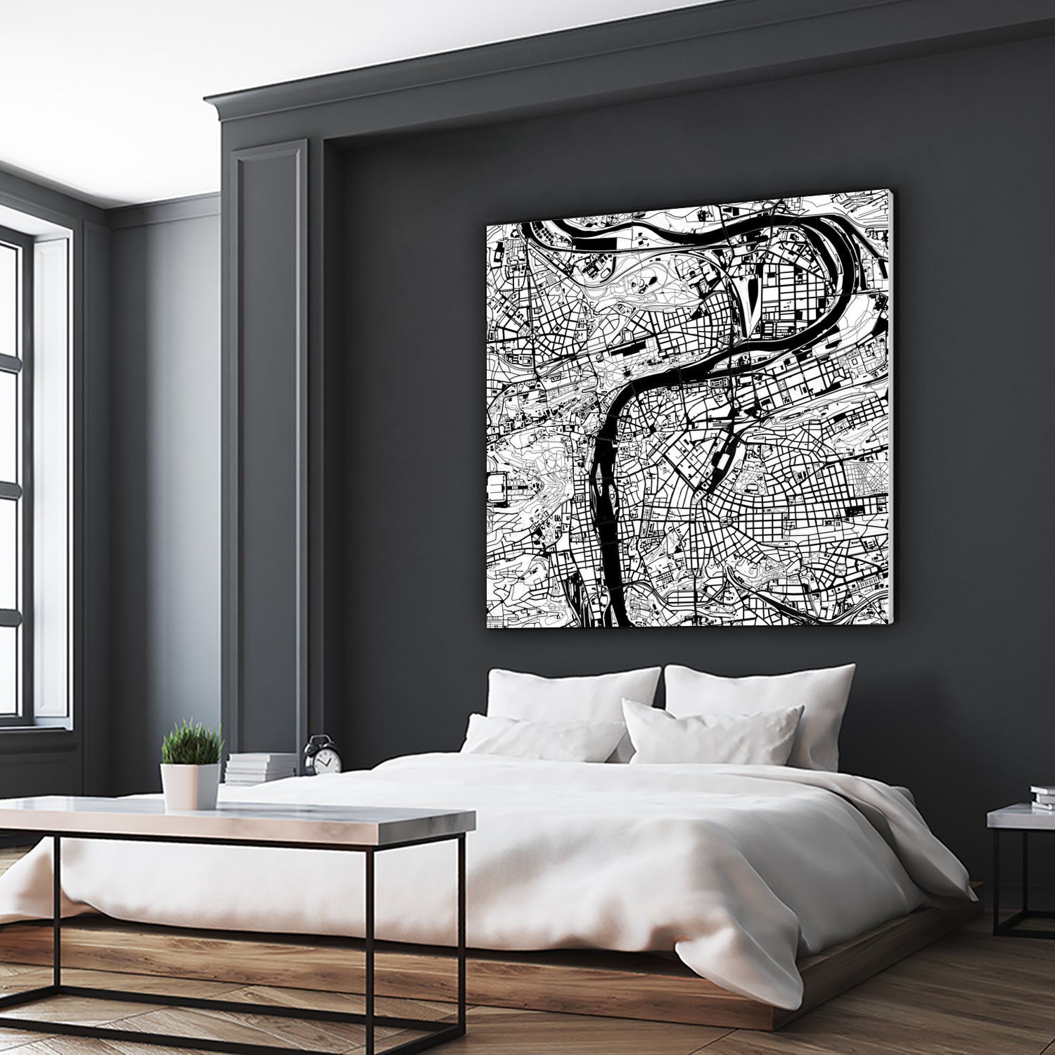 Prague map white by Javier Ruiz on GIANT ART - white digital drawing