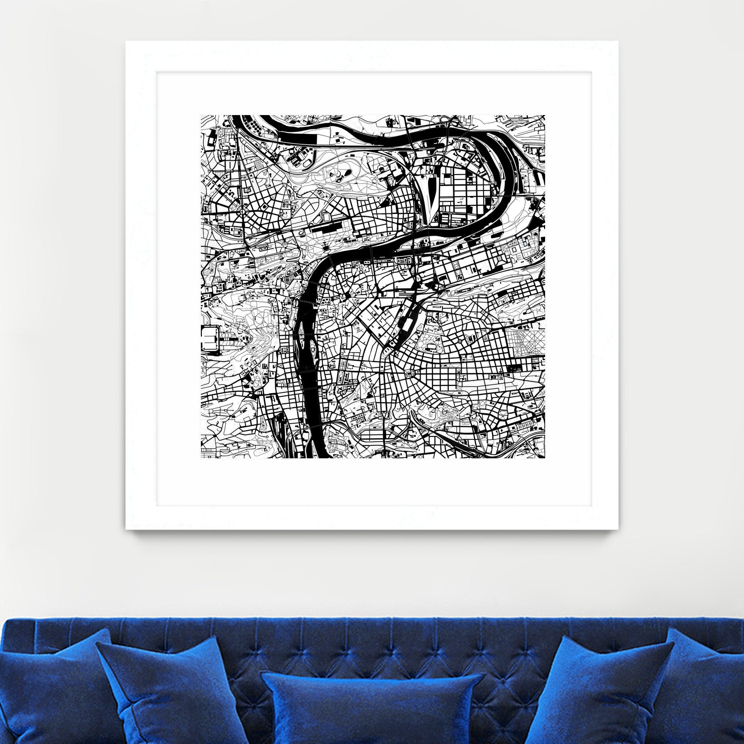 Prague map white by Javier Ruiz on GIANT ART - white digital drawing