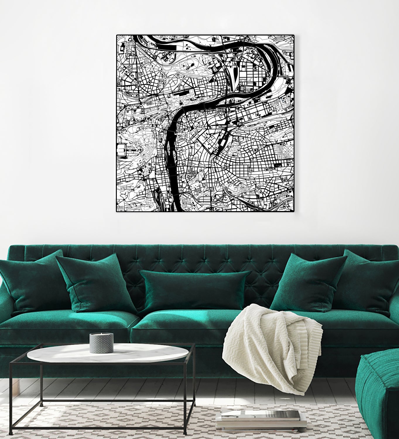 Prague map white by Javier Ruiz on GIANT ART - white digital drawing