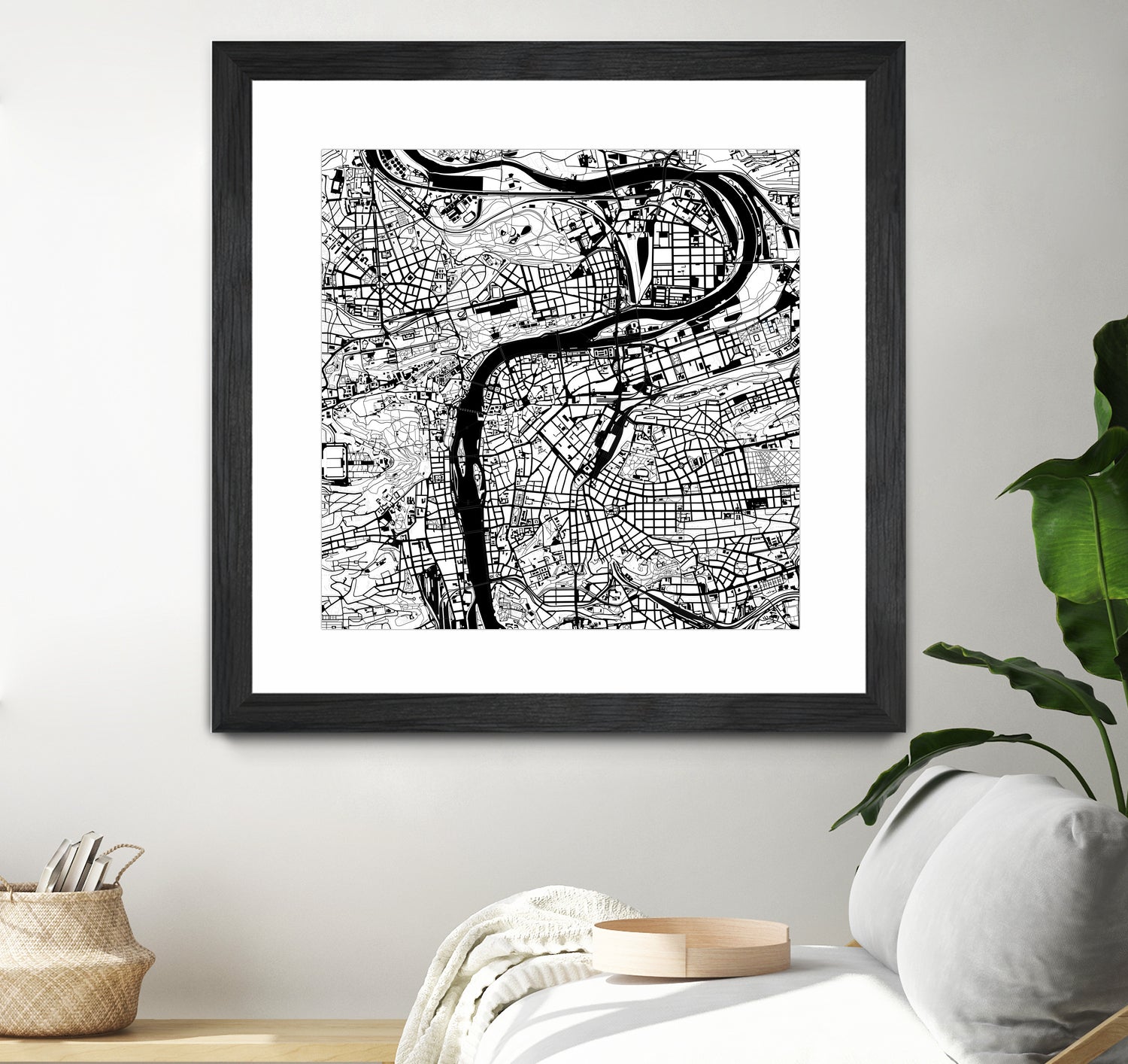 Prague map white by Javier Ruiz on GIANT ART - white digital drawing