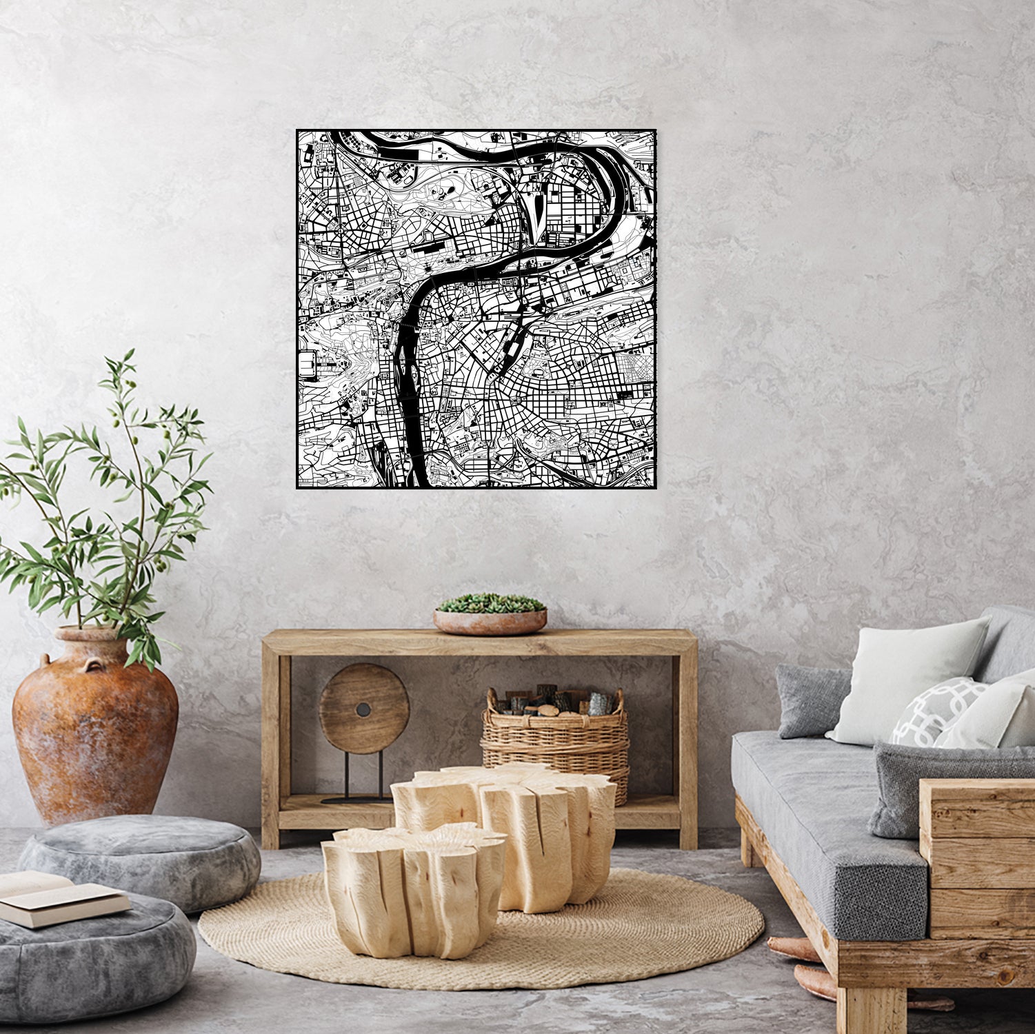 Prague map white by Javier Ruiz on GIANT ART - white digital drawing