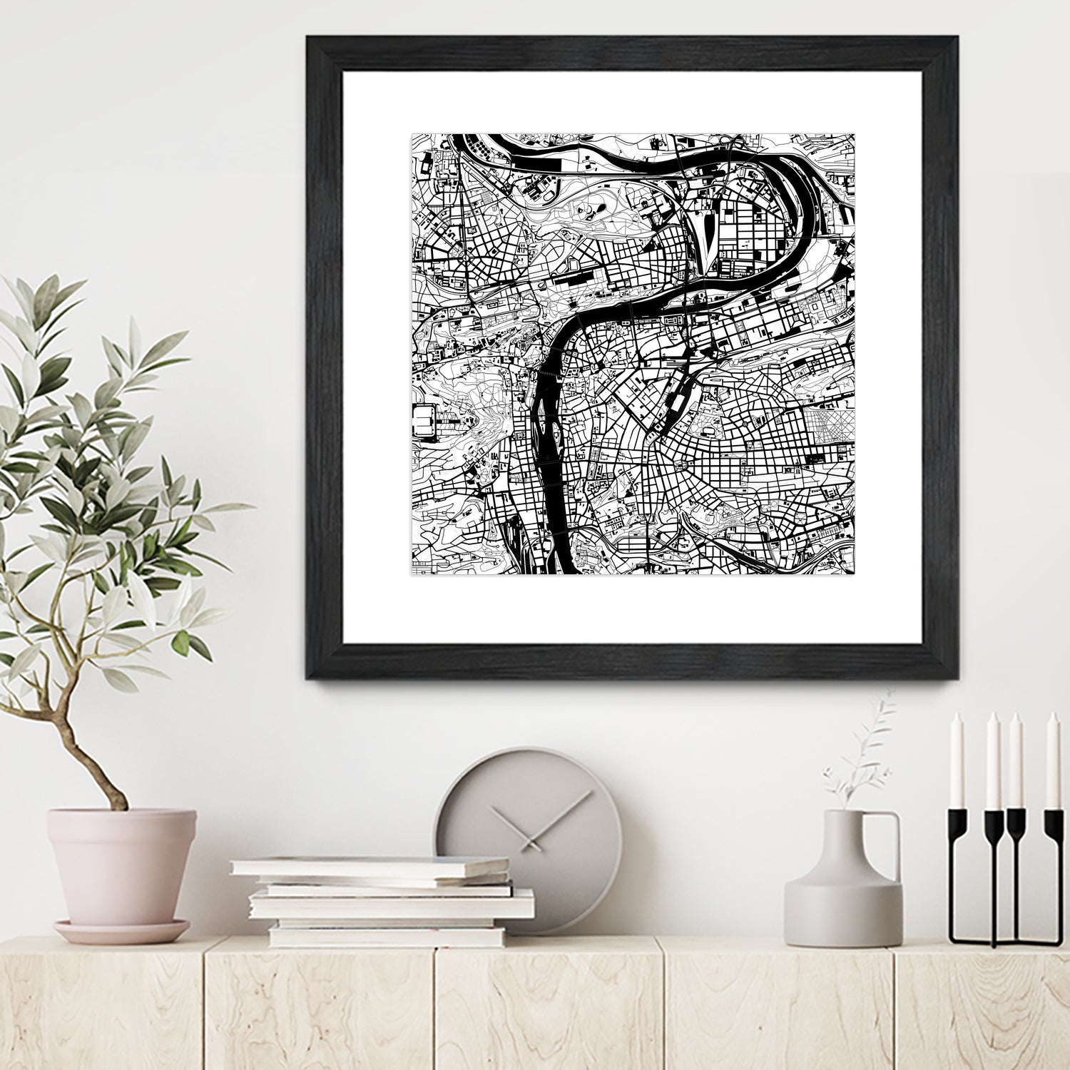 Prague map white by Javier Ruiz on GIANT ART - white digital drawing