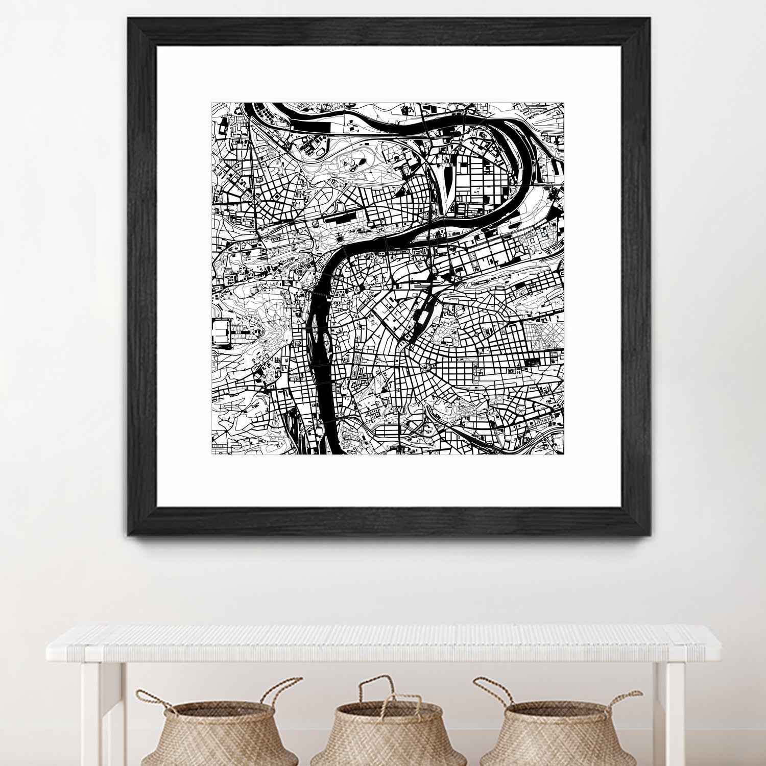 Prague map white by Javier Ruiz on GIANT ART - white digital drawing