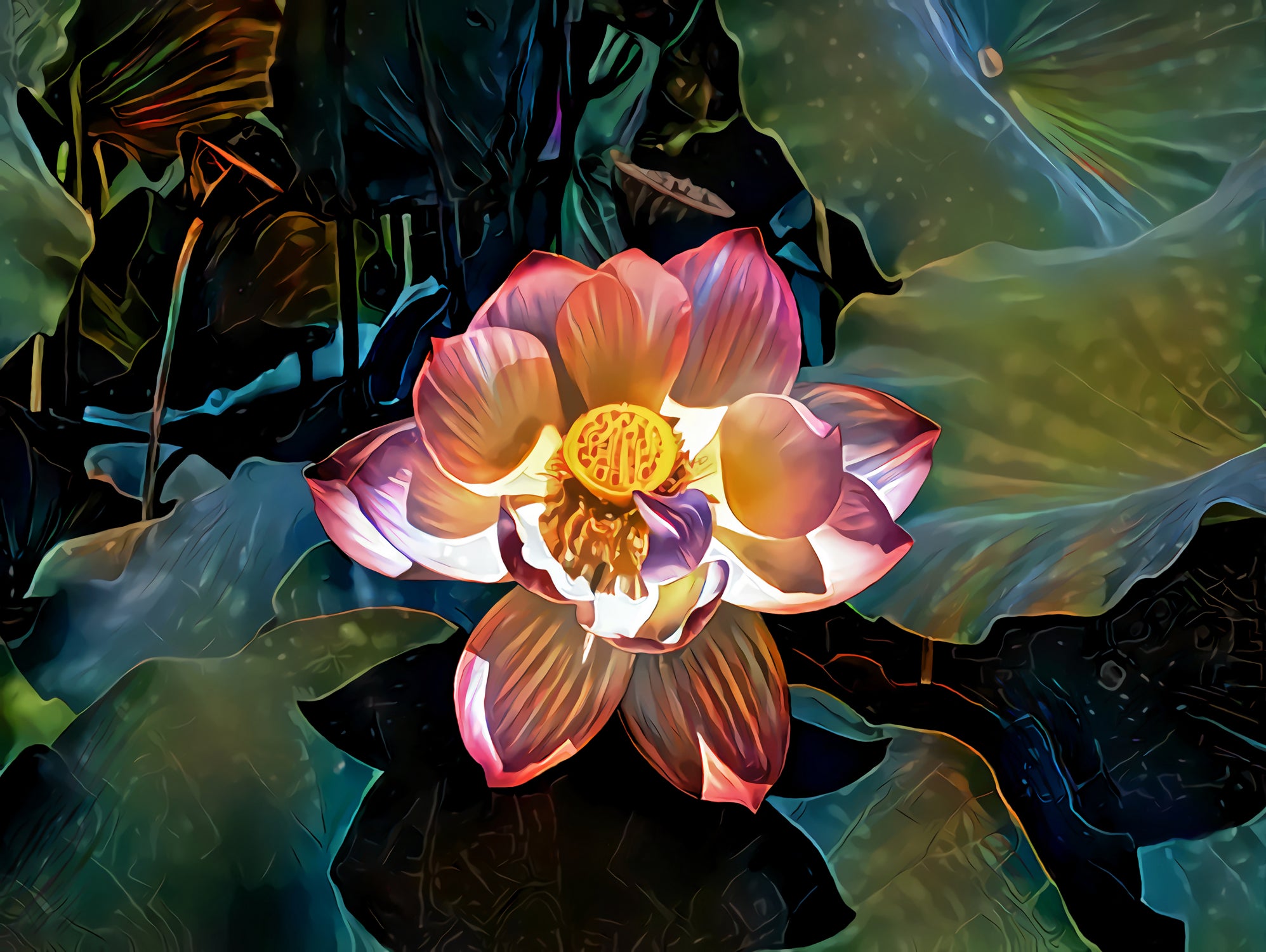 Nelumbo nucifera by Svetlana Eremenko on GIANT ART - pink digital painting