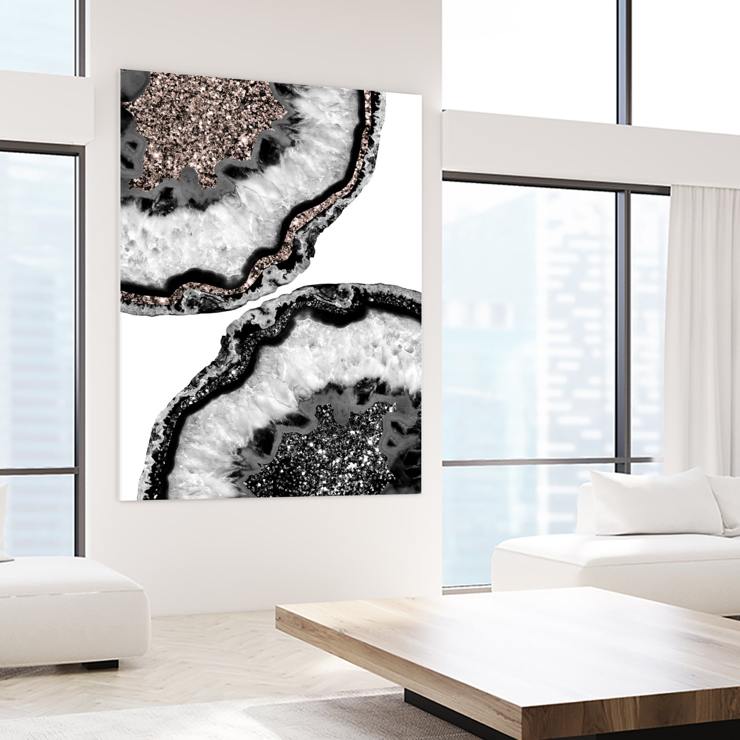 Yin Yang Agate Glitter Glam #1 #gem #decor #art by Anita & Bella Jantz on GIANT ART - white photo illustration