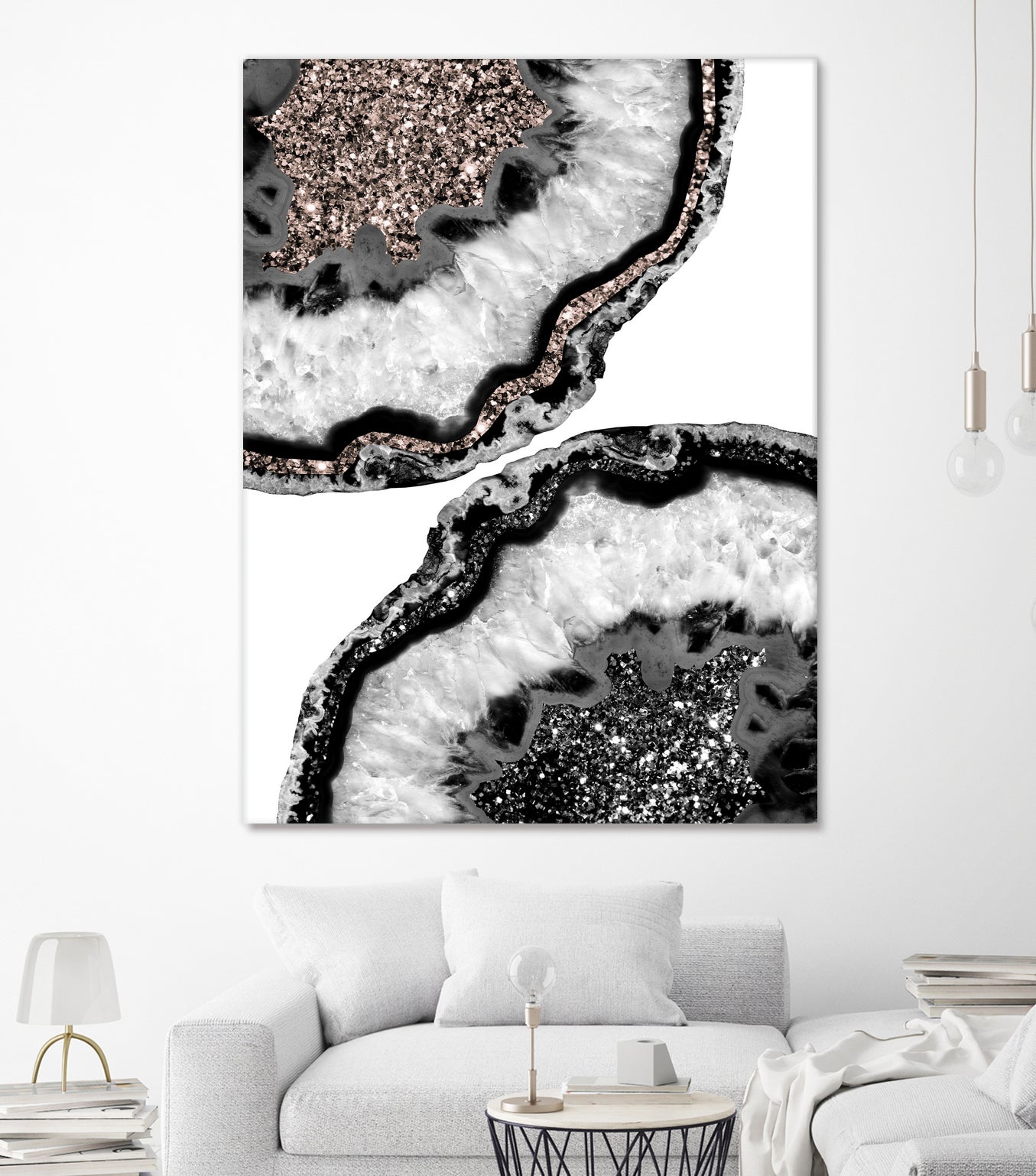 Yin Yang Agate Glitter Glam #1 #gem #decor #art by Anita & Bella Jantz on GIANT ART - white photo illustration