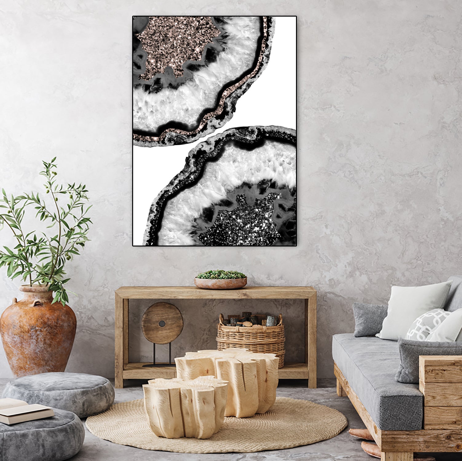 Yin Yang Agate Glitter Glam #1 #gem #decor #art by Anita & Bella Jantz on GIANT ART - white photo illustration