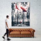 Red birds in winter by GEN Z by Rigaud Mickaël on GIANT ART - gray photo illustration