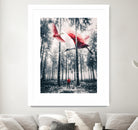 Red birds in winter by GEN Z by Rigaud Mickaël on GIANT ART - gray photo illustration