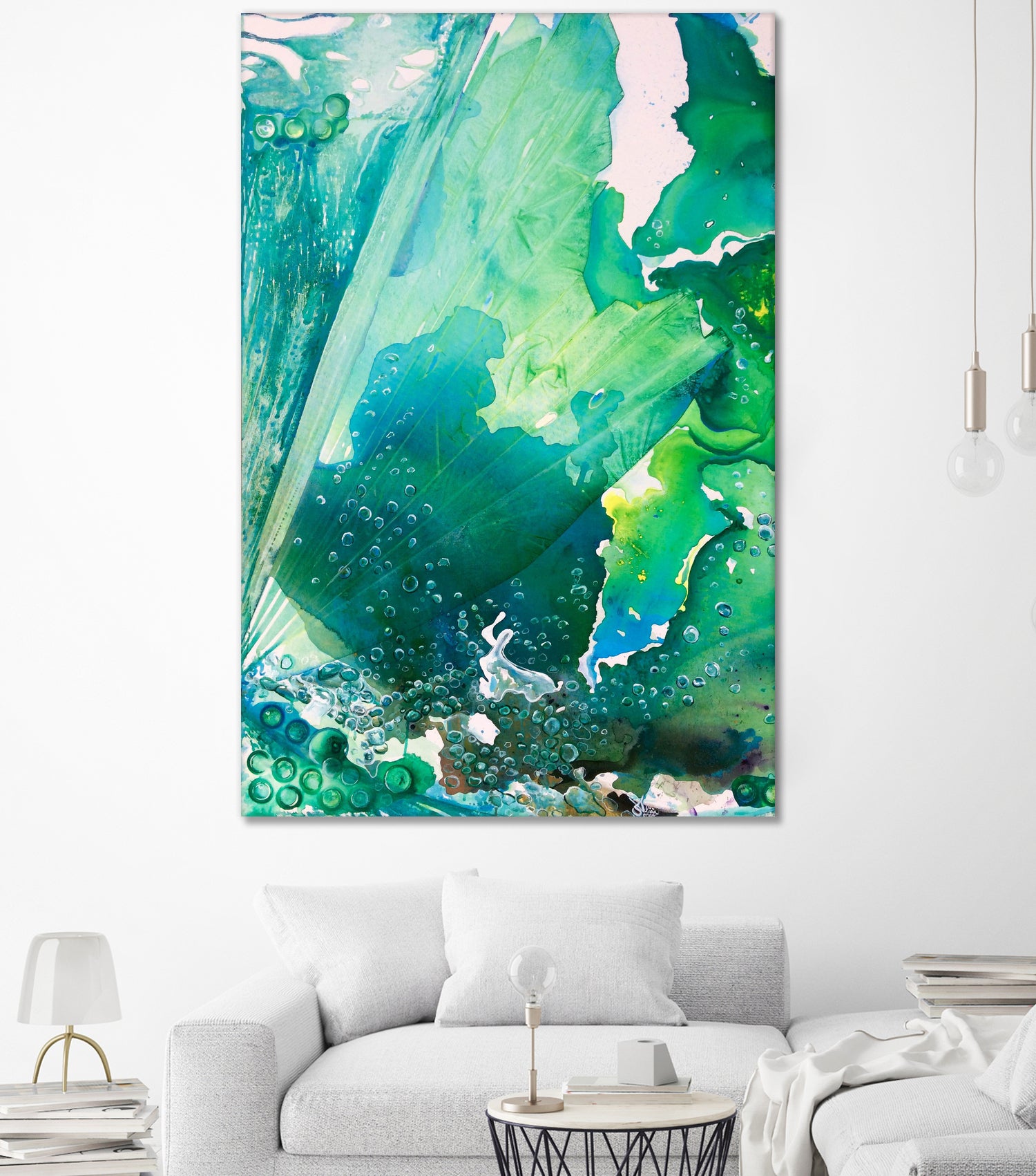 Environmental Consideration, Deep Sea Water Bubbles by Alicia Jones on GIANT ART - green digital painting