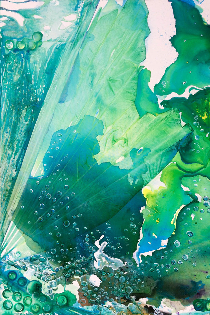 Environmental Consideration, Deep Sea Water Bubbles by Alicia Jones on GIANT ART - green digital painting