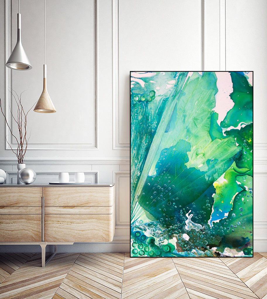 Environmental Consideration, Deep Sea Water Bubbles by Alicia Jones on GIANT ART - green digital painting