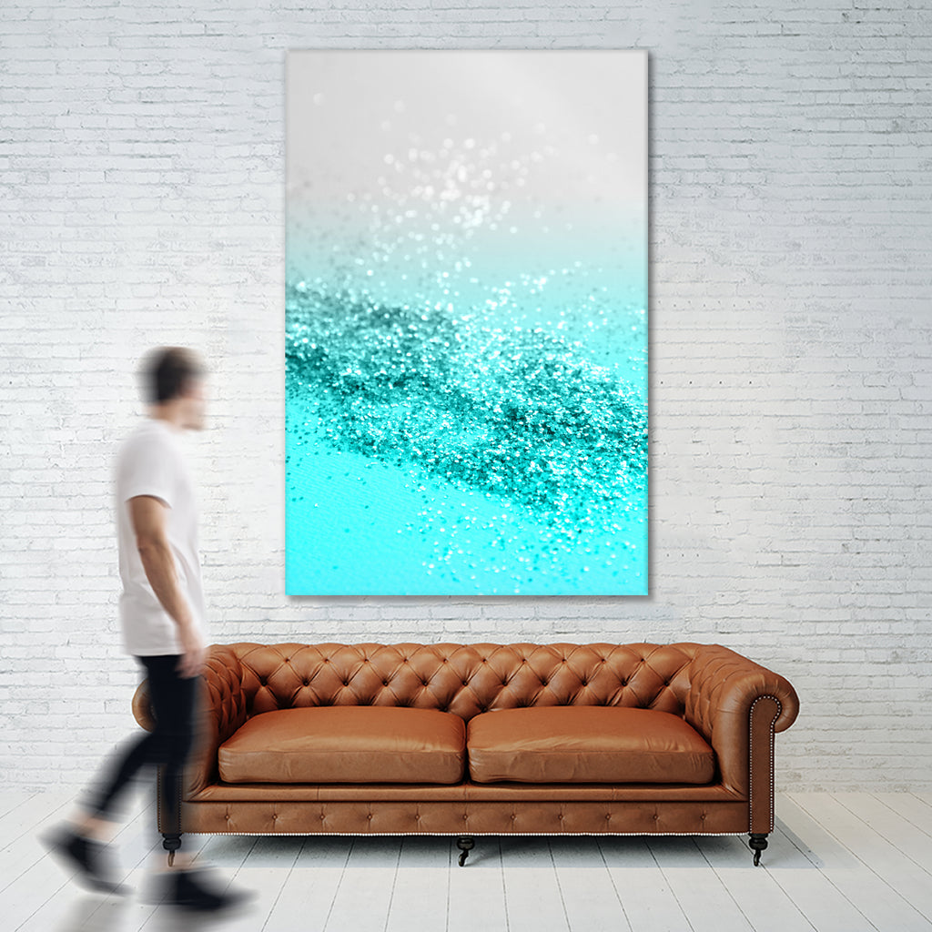 Silver Gray Aqua Teal Ocean Glitter #1 #shiny #decor #art by Anita & Bella Jantz on GIANT ART - blue photo illustration