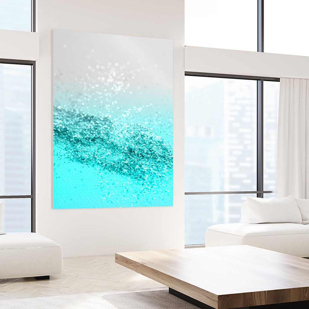 Silver Gray Aqua Teal Ocean Glitter #1 #shiny #decor #art by Anita & Bella Jantz on GIANT ART - blue photo illustration