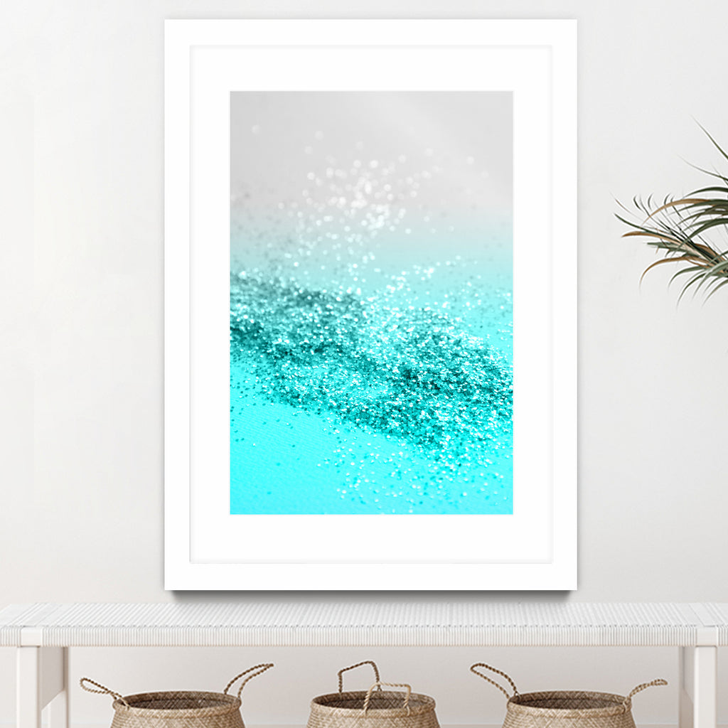 Silver Gray Aqua Teal Ocean Glitter #1 #shiny #decor #art by Anita & Bella Jantz on GIANT ART - blue photo illustration