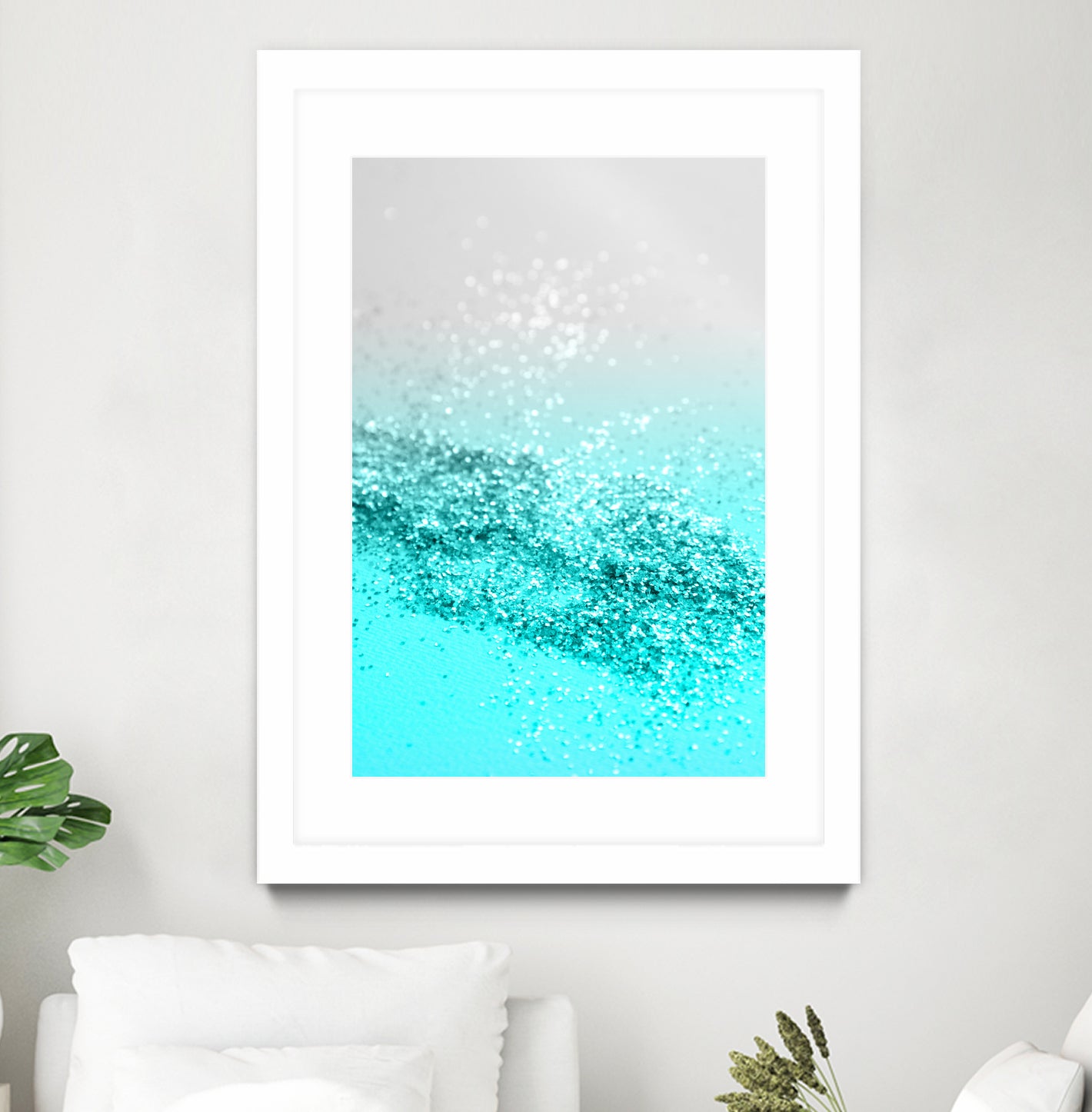 Silver Gray Aqua Teal Ocean Glitter #1 #shiny #decor #art by Anita & Bella Jantz on GIANT ART - blue photo illustration