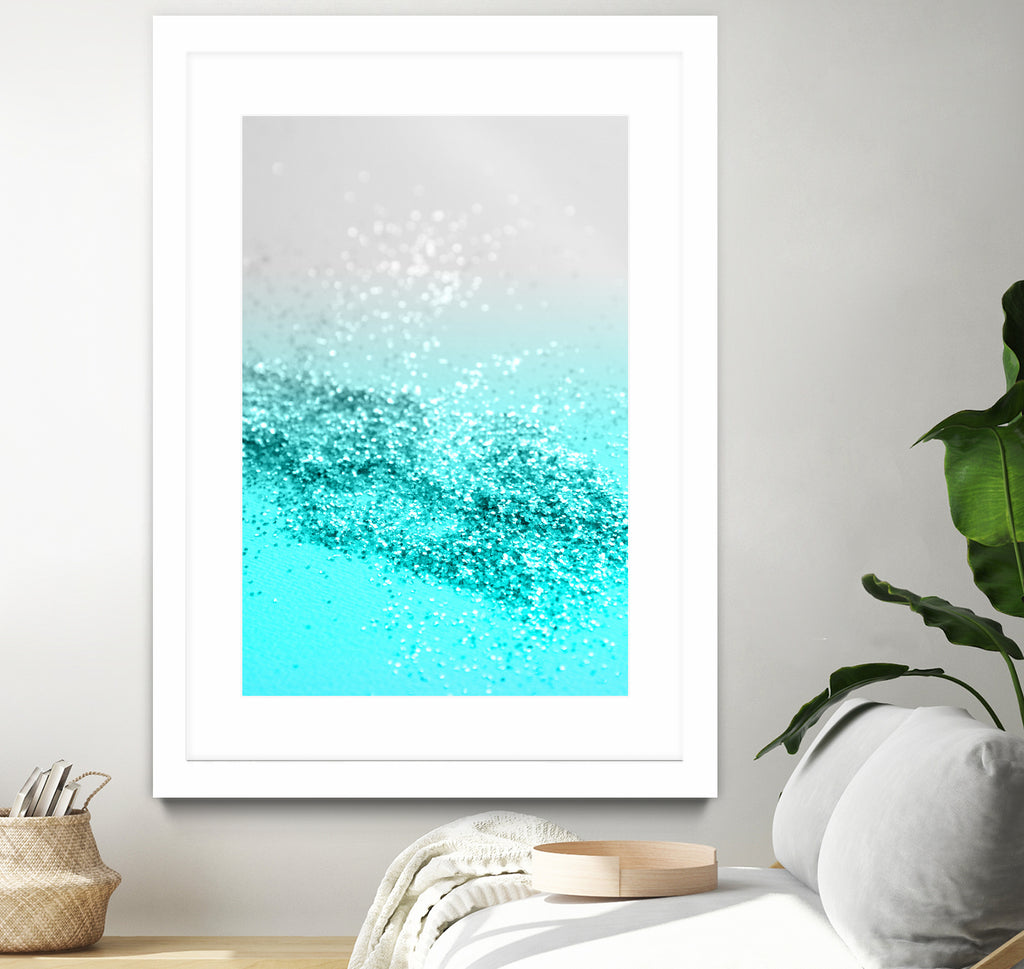 Silver Gray Aqua Teal Ocean Glitter #1 #shiny #decor #art by Anita & Bella Jantz on GIANT ART - blue photo illustration