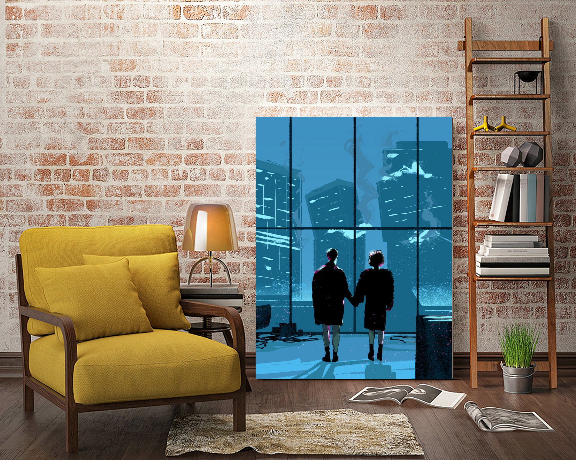 Fight Club by Nikita Abakumov on GIANT ART - blue digital painting